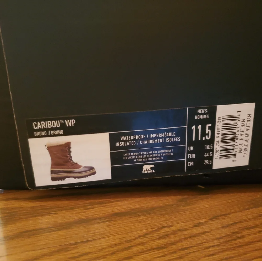 BRAND NEW IN BOX Men's Sorel Caribou WP Waterproof Insulated Winter Boots 11.5 - Picture 4 of 8